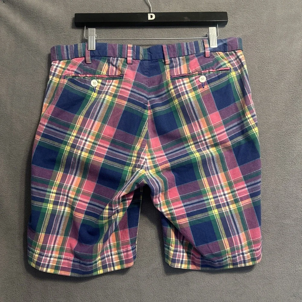 VTG Y2K Polo Ralph Lauren Indian Madras Plaid Shorts Mens 34 Preppy 9